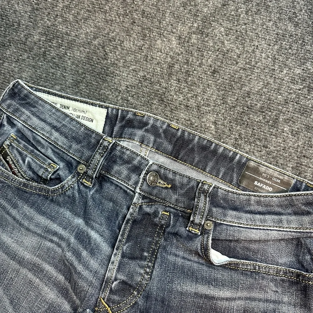 Diesel Safado Jeans Mens 30x30 Blue Slim Straight Grunge Denim Pants Wash 009EP